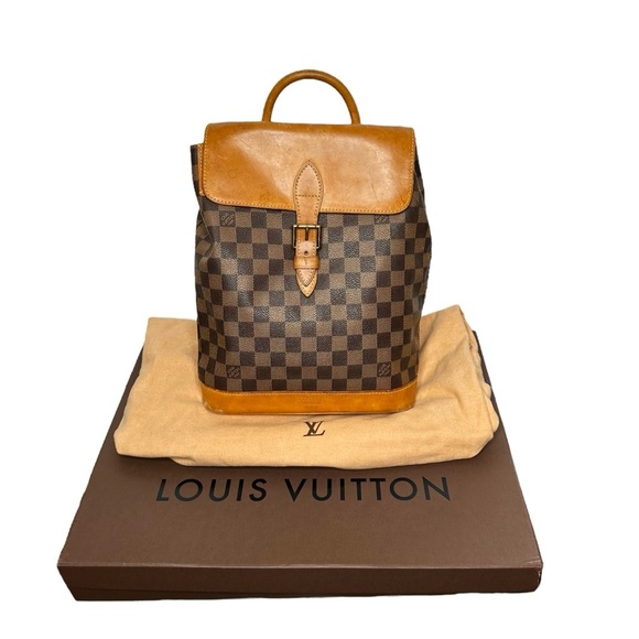 Authentic Louis Vuitton Damier Ebene Arlequin Centenaire Leather Soho Backpack - Picture 3 of 15
